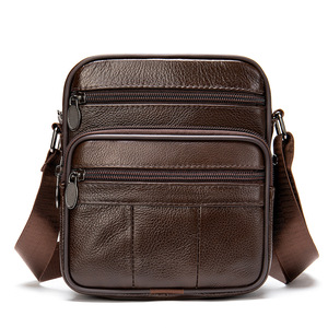 Bolsos cruzados de cuero genuino para hombre, bolsos de hombro de alta calidad, bolso de mensajero de moda para hombre de negocios, bolsos de cuero, riñonera - Product Image 4