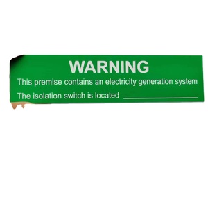Custom Solar Adhesive ABS Safety Stickers: Laser Engraved PV System Warning Labels for Solar Facilities - Product Image 1