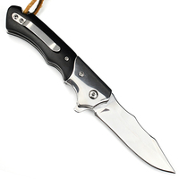 Couteau pliant tactique de survie en plein air, modèle Panther, qualité industrielle, acier 440c, manche en bois, échantillon gratuit de la boutique.