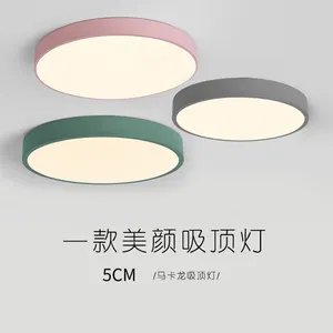 Atacado 18w 27w 36w moderno ultrafino macaron, quarto infantil, controle remoto, lâmpada de teto led