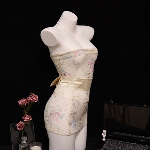 Ensemble kimono transparent brodé sans bretelles Manyu, lingerie sexy, uniforme moulant 9332 - Product Image 4