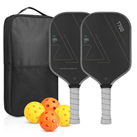 Raquette de pickleball portable légère Custom Six Zero Double Black Diamond 6.0 Black Gem en fibre de carbone