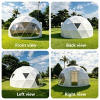 Dôme géodésique de luxe avec fenêtre triangulaire et ventilateur solaire, taille personnalisée 5-15m pour hôtels extérieurs, glamping et événements