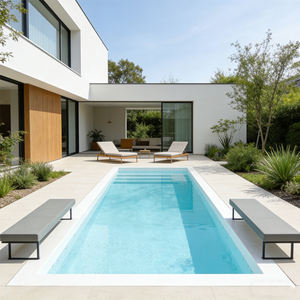 Piscina Rectangular Prefabricada de Fibra de Vidrio de Primera Calidad, de Bajo Mantenimiento, Resistente a los Rayos UV, Duradera, ODM, de Gran Tamaño - Product Image 1