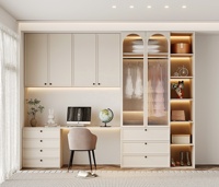 Armoire de Rangement Simple Multi-Usages en Bois, Lit Mezzanine avec Armoire et Bureau pour Chambre d'Enfant