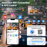 Caméra embarquée WiFi 4K avec écran IPS de 3 pouces, double objectif grand angle 170°, vision nocturne, étanche, enregistreur vidéo DVR pour voiture, capteur G, taxi