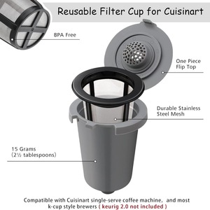 Taza de filtro reutilizable compatible con Cuisinart SS-RFC HomeBarista, taza de filtro recargable para cafeteras individuales Cuisinart - Product Image 5