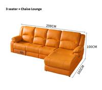Loisirs Place Canapé électrique fonctionnel Chaises de canapé siège unique en cuir véritable orange