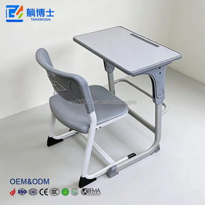 Meilleures ventes - Bureau d'écolier en forme de C pour l'école primaire et secondaire, avec chaise, en bois, avec porte-stylo - Product Image 6