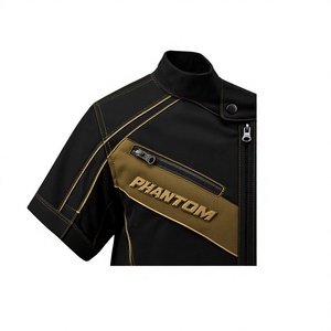 เสื้อแจ็คเก็ตมอเตอร์ไซค์สีดำ PU สำหรับฤดูใบไม้ร่วง กันน้ำ ระบายอากาศได้ดี ปิดด้วยซิป พร้อมแผ่นป้องกัน  ไซส์ใหญ่ สไตล์รถแข่ง รับผลิตตามแบบ OEM - Product Image 2