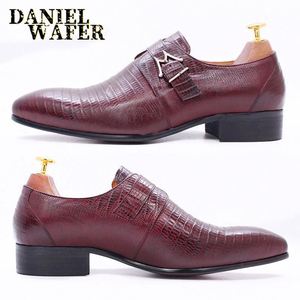 รองเท้าผู้ชายแบบ Monk Strap หนังแท้ รองเท้าธุรกิจ รองเท้าแต่งงาน รองเท้าสำหรับงานปาร์ตี้ รองเท้าแฟชั่นสำหรับใส่ทำงาน - Product Image 3