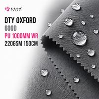 Tissu Oxford PU 600D populaire, 100% polyester tissé, 1000 mm, 220 g/m², 150 cm, imperméable, idéal pour les tentes et les vestes