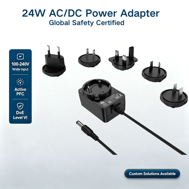 MYIXI 24W Switching European Electrical AC DC Power Adapter 12V 2.4A 100-240V 50/60Hz PC Material Laptop Use
