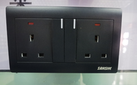 Prises électriques standard britanniques SANSHE Double sortie, prise de courant murale UK 13A
