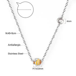 Collar de Acero Inoxidable con Baño de Oro de 18k PVD y Cadena de Cuentas para Mujer - Product Image 3