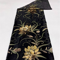 Robe de soirée en velours brodée de fleurs multicolores avec paillettes et sequins, doublure 100 % polyester