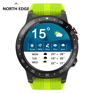 NORTH EDGE-reloj inteligente deportivo para hombre y mujer, pulsera con GPS, monitor de presión arterial, ritmo cardíaco, altitud, presión de aire, brújula, BT, teléfono inteligente