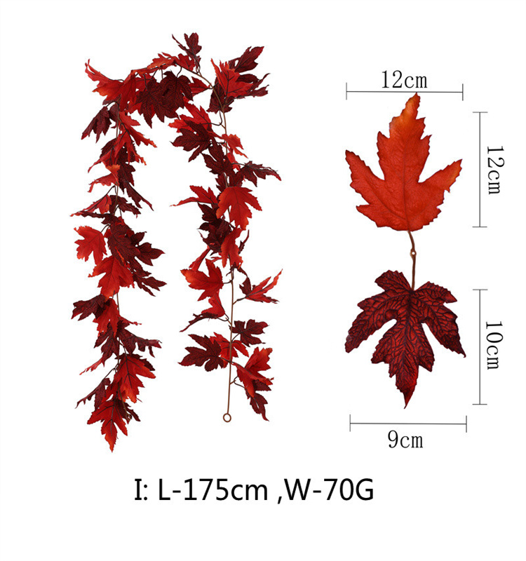 Artificial Autumn Fall Maple Leaves Garland  for Thanksgiving  Home Decoration