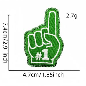 Trendy küçük ısı basın işlemeli yamalar demir on Glitter spor numarası kadınlar için bir parmak şoför şapkası yamalar adam çanta rozeti - Product Image 5