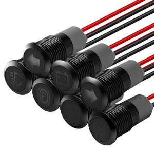 Vaneaims Tùy Chỉnh 12Mm LED Tín Hiệu Ánh Sáng Thiết Lập 7Pcs Nhôm Nhà Ở Xe Bảng Điều Chỉnh Sửa Đổi Chỉ Số Cho 12-24V Xe Máy Biểu Tượng - Product Image 1