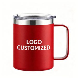 Mug de voyage personnalisé de 12 oz avec couvercle, gravure au laser, impression 3D, design classique pour le camping - Product Image 1