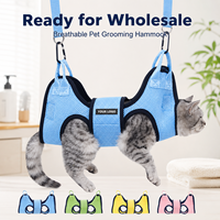 Harnais suspendu réglable en maille respirante anti-griffures pour le toilettage des chats – Vente en gros
