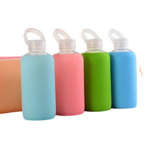 Silicone Glass Water Bottle 500ml Heat Resistant Non Slip Sleeve Travel Unisex - Product Image 1