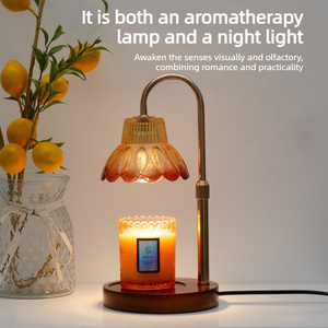 Pastoral Style Plug-in Flower Bud Shape <strong>Wax</strong> <strong>Melting</strong> Lamp Telescopic Aromatherapy Candle Lamp for Coffee Table - Product Image 5
