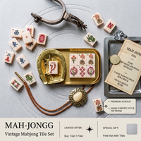 Tuiles de Mahjong américaines en acrylique, rose désert, jeu de Mahjong monocouche, tuiles de jeu rose pâle avec sac de rangement