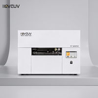 Machine d'impression UV A3 pour bouteilles rondes, gobelets, thermos, bouteilles coniques, système d'impression sans couture à 360 degrés