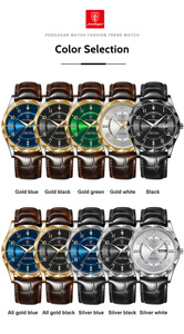 <span class=keywords><strong>Reloj</strong></span> de Pulsera POEDAGAR 858 de Lujo <span class=keywords><strong>Original</strong></span> Luminoso, Resistente al Agua para Uso Diario, <span class=keywords><strong>Reloj</strong></span> de Cuarzo para Hombre con Correa de Cuero y Acero Inoxidable - Product Image 6