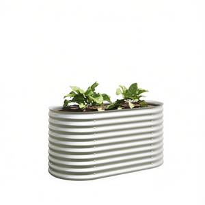 Fioriera rialzata in acciaio zincato argentato 63x31.5x31.9 pollici per edifici da giardino - Product Image 1