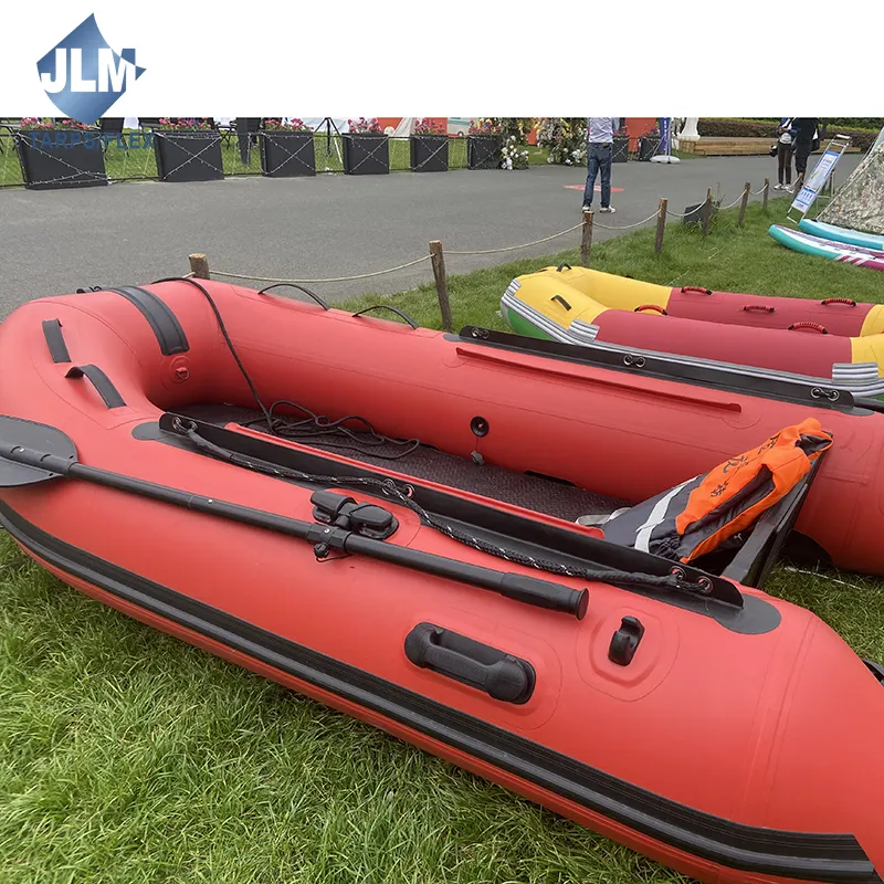 JLM langlebiges aufblasbares PVC-Boot zum Fischen und Rudern mit Aluminiumboden