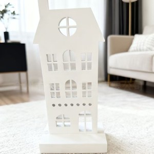 Adorno de Madera para el Hogar, Mini Casa de Álamo Cortada con Láser, Decoración Navideña para Escritorio, Regalo - Product Image 3