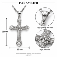 Collier croix ARNAN pour femme, pendentif en acier inoxydable, design unique, chaîne délicate pour clavicule, bijoux de mode, cadeaux en gros