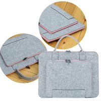 Vente en gros directe d'usine, sac pour ordinateur portable en feutre de 12''13'' pouces, fermeture éclair colorée, bord antichoc, housse pour ordinateur avec petite pochette amovible