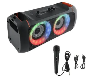 Super Bass Audio lumière LED Système de Cinéma Maison Chariot Haut-Parleur Sans Fil