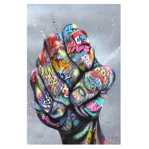 Peinture sur toile d'art avec main de amoureux, affiches murales et imprimés d'art, tableau d'art pour décor de salon - Product Image 1