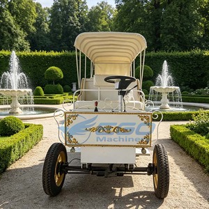 Nouveau véhicule électrique de tourisme de style européen, parfait pour les parcs d'attractions, chariot à chevaux à 3 rangées, chariot tiré par des chevaux - Product Image 1