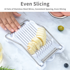 Bền Cơ Sở Lớn Chống-Trượt Rãnh Thép Không Gỉ Của Nhãn Hiệu Trứng Slicer Công Cụ Nhà Bếp Cho Đa-Mục Đích Trứng Luộc Cứng - Product Image 2