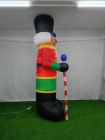 Casse-noisette de Noël gonflable de 10 pieds avec bonbons, décoration de jardin de Noël, cracker noir gonflable pour les fêtes