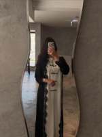 Abaya Hafizah noire à dentelle pour femme musulmane, cardigan à manches longues, vêtement d'extérieur modeste, robe de prière personnalisée