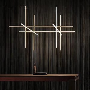 Op maat gemaakte Scandinavische minimalistische LED hanglamp gouden kroonluchter voor hotel, villa, woonkamer, eetkamer en keuken. - Product Image 2