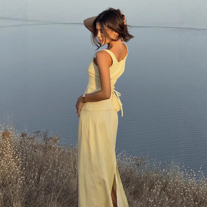 Bdbh Nuovo Set Gonna con Bretelle Stile Europeo e Americano Primavera Estate 2026 Nuovo Top con Bretelle e Gonna a Coda di Pesce - Product Image 1