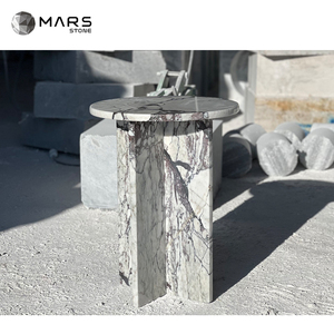 Muebles modernos de piedra natural para la sala de estar, mármol tormenta, Turquía, Calacatta, mesa auxiliar, decoración del hogar, blanco - Product Image 2