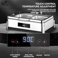 Nouveau Réchaud Électrique OULU en Acier Inoxydable avec Contrôle Numérique Intelligent, Écran Tactile et Arrêt Automatique, Capacités 13L/9L/6L, Chauffe-Plats Argenté