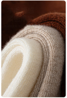 Chaussettes en laine pour bébé, mi-mollet, motif animal 3D, revers contrastant, chaudes, antibactériennes, bout sans couture, non-contraignant, pour nourrisson