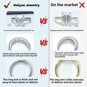 नई 925 स्टर्लिंग सिल्वर महिलाओं की मोइससानाइट रिंग 5 और 8 कैरेट मोइससानाइट डायमंड सगाई - Product Image 4