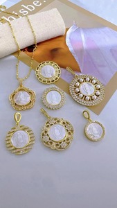 Collar Religioso <span class=keywords><strong>de</strong></span> la Virgen María con Concha Redonda Minimalista, Chapado en Oro <span class=keywords><strong>de</strong></span> 18K, Resistente al Deslustre, Regalo para el Día <span class=keywords><strong>de</strong></span> la Madre - Product Image 6