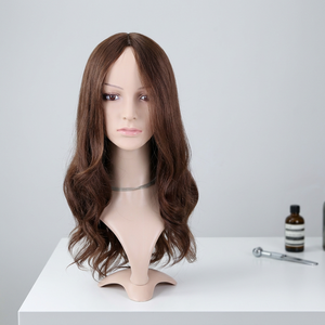 Perruque juive en cheveux humains européens de qualité supérieure, avec dessus en soie et dentelle transparente, longue et rougeâtre, vente en gros d'usine - Product Image 4